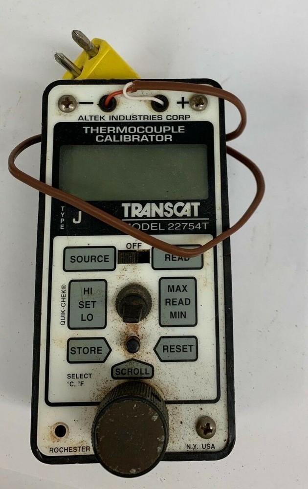 TransCat Altek 22754T Thermocouple Calibrator Type J Process