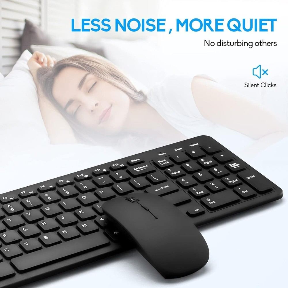 Combo Teclado y mouse Inalambricos para Windows, Android TV Box/Raspberry / PC