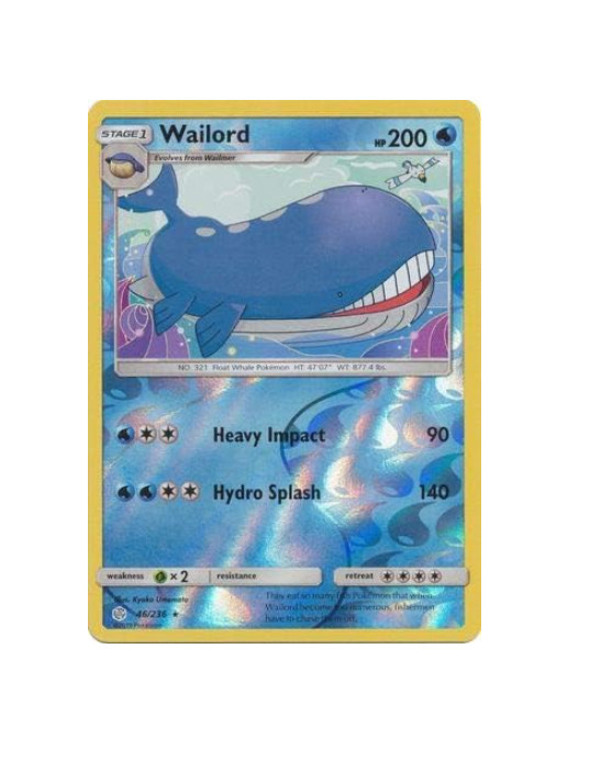 Wailord - 46/236 - Reverse Holo Rare - Cosmic Eclipse - NM/M