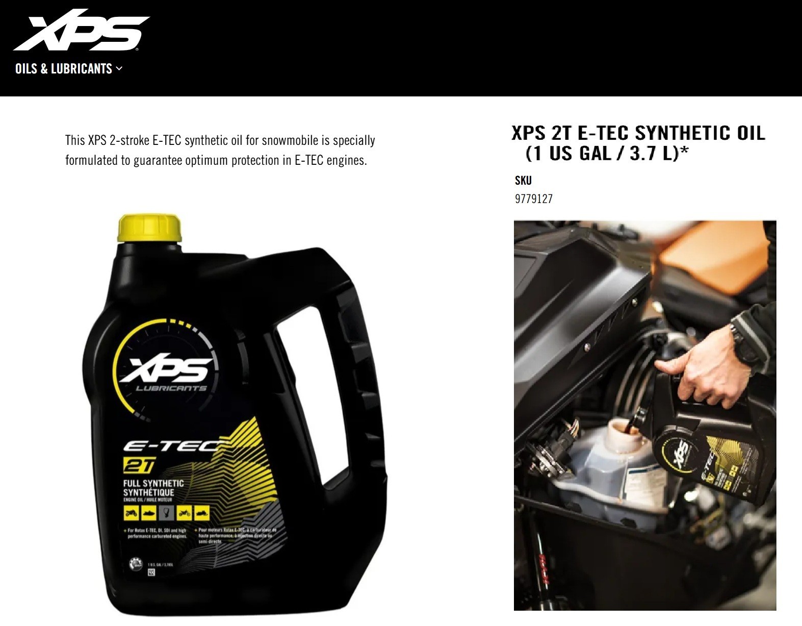 Ski-Doo XPS 600/850cc E-TEC 2T Full Synthetic Oil Gallons -9779127/779127