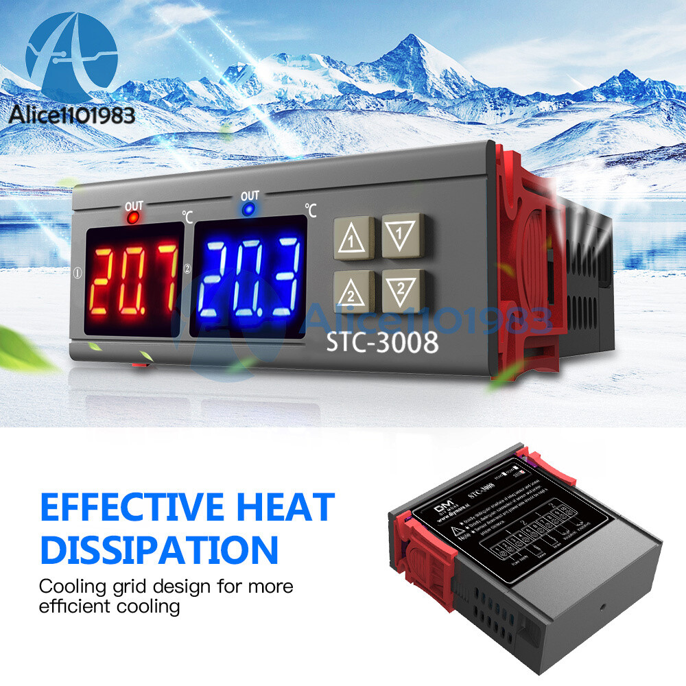 STC-3008 AC110-220V Digital Temperature Controller Thermostat Instrument Sensor