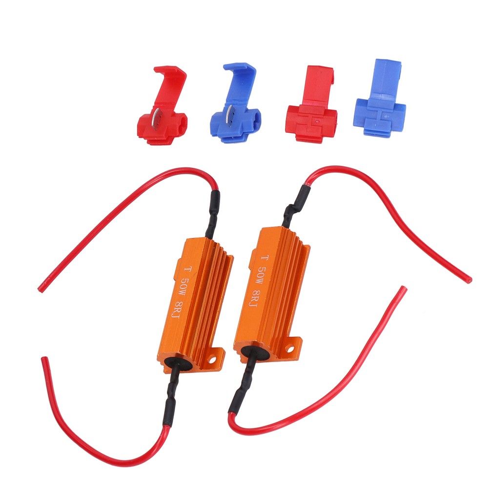 2 Sets Load Resistor 50W 8Ohm Error Accessory Kit For LED Light DRL