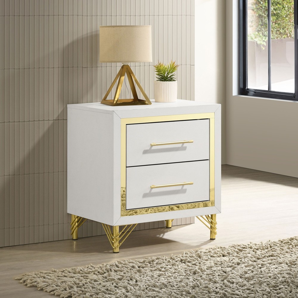 Chesney White 2-drawer Nightstand Bedside Table
