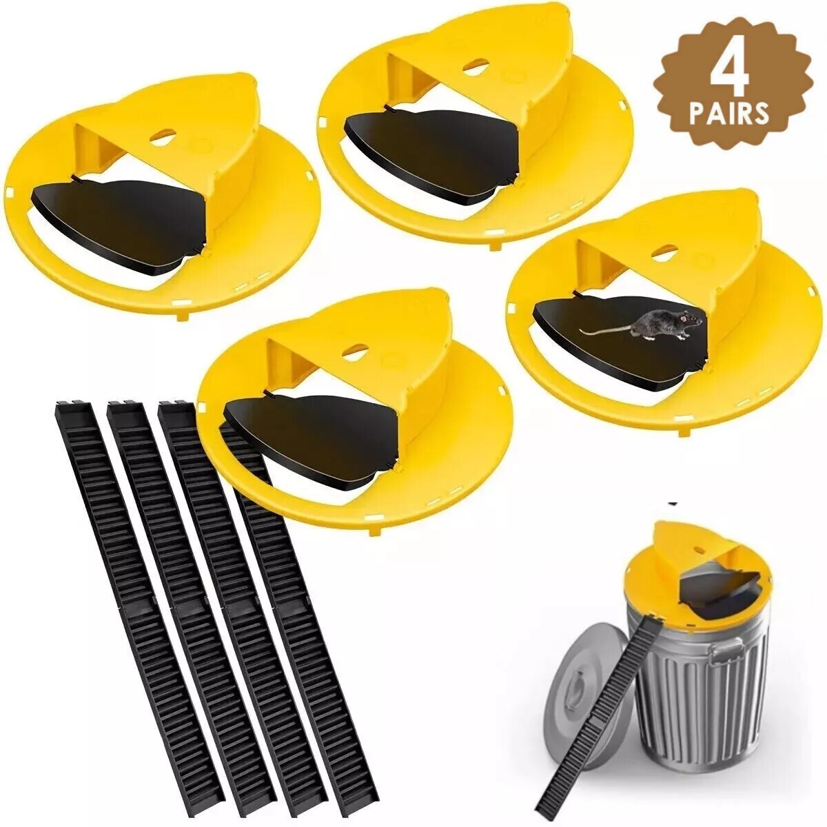 4PACK Bucket Lid Mouse Rat Trap Bucket Mousetrap Catcher US FAST SHIPPING