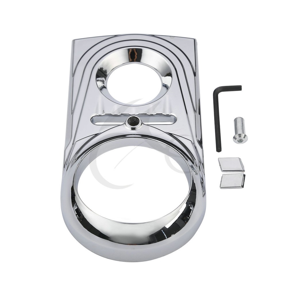 Chrome/Black Dash Panel Insert Cover Fit For Harley Softail Fatboy 2000-2017