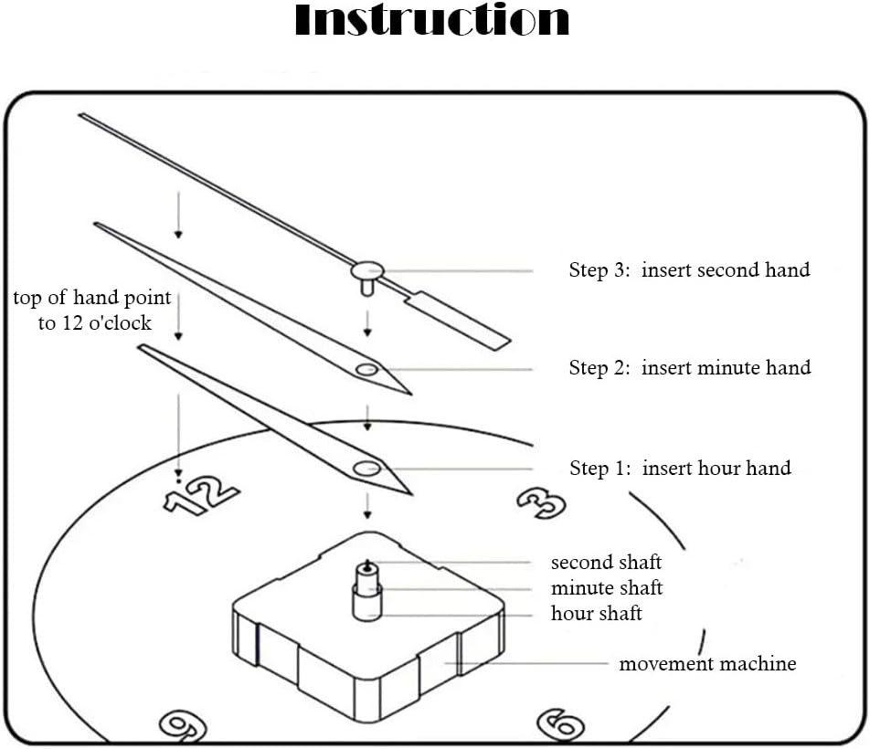 2-1/2’’ (65mm) Classic Clock Craft Quartz Movement Inserts Replacement DIY Silve