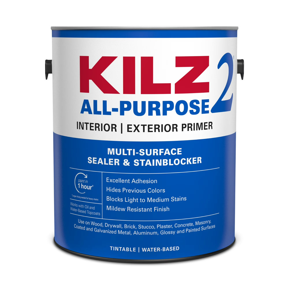 KILZ 2 All-Purpose Interior/Exterior Water-Based Primer Multi-Surface 1 Gallon