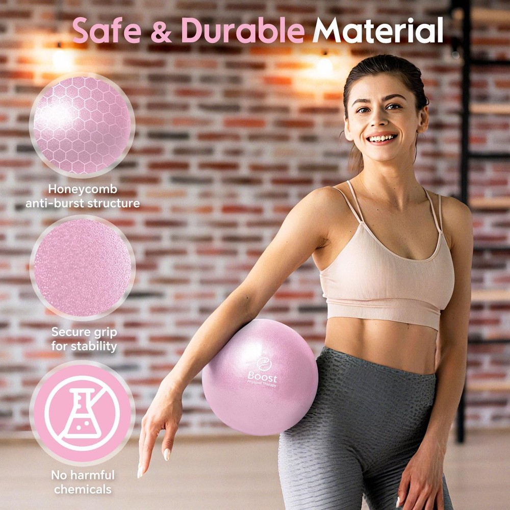 Small Exercise Ball with Pump, 9 Inch Mini Pilates Ball with Exercise Guide, ...