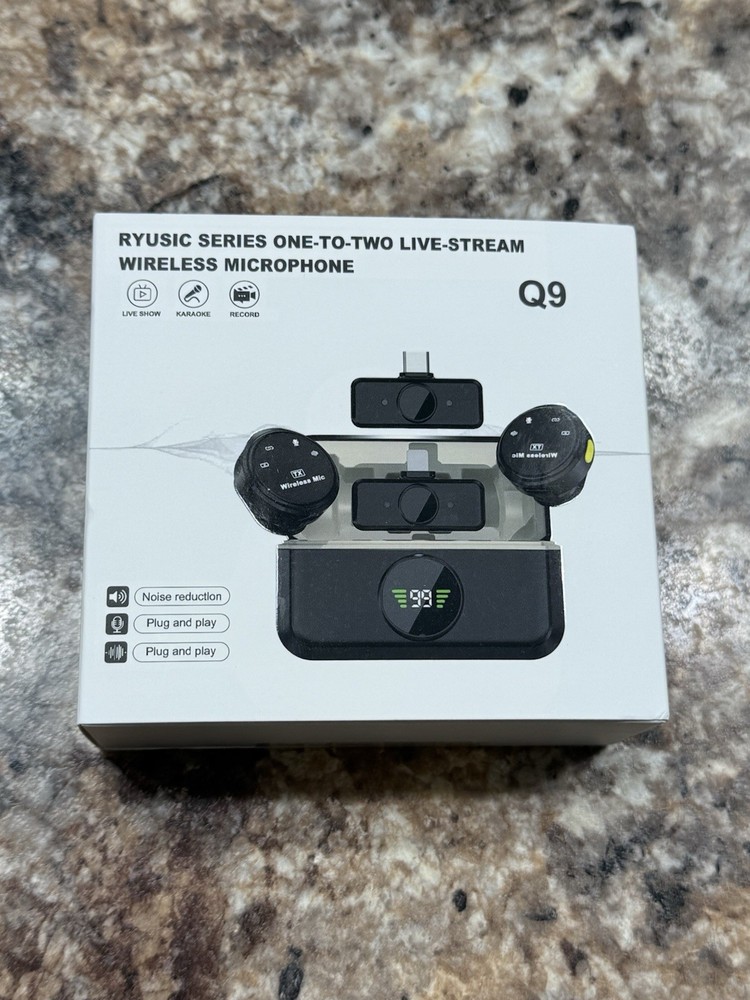 3 in 1 Microphone for iPhone/Android/Camera, Wireless Lavalier Microphone