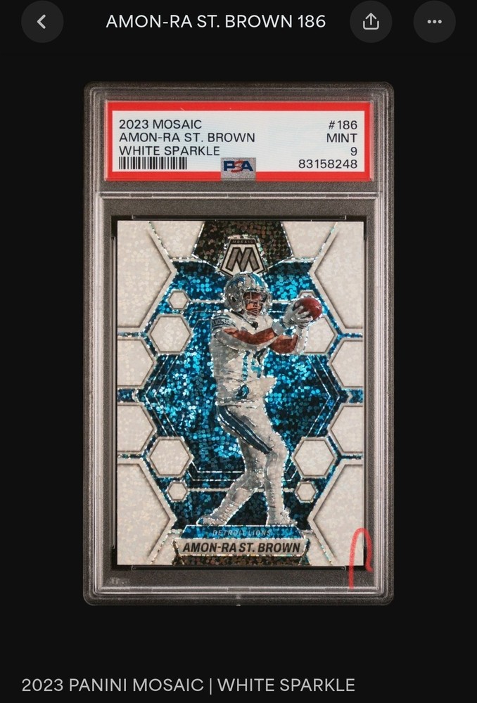 Mosiac White Sparkle Amon-ra St.Brown PSA 9