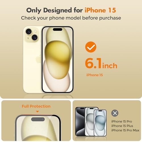 Privacy Screen Protector for Full Coverage Shatterproof Tempered iPhone 15