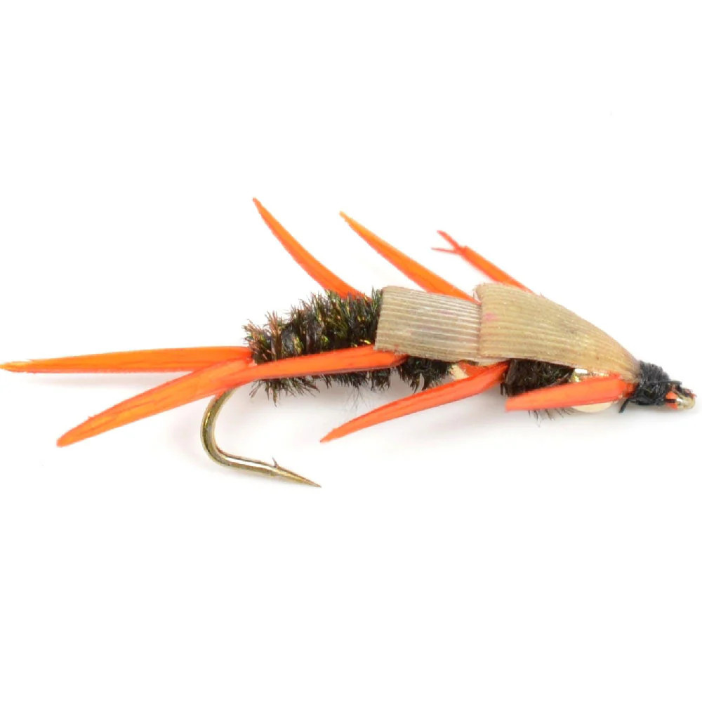 3 Pack Double Bead Peacock Stonefly Nymph Amber Biot Legs - Hook Size 10