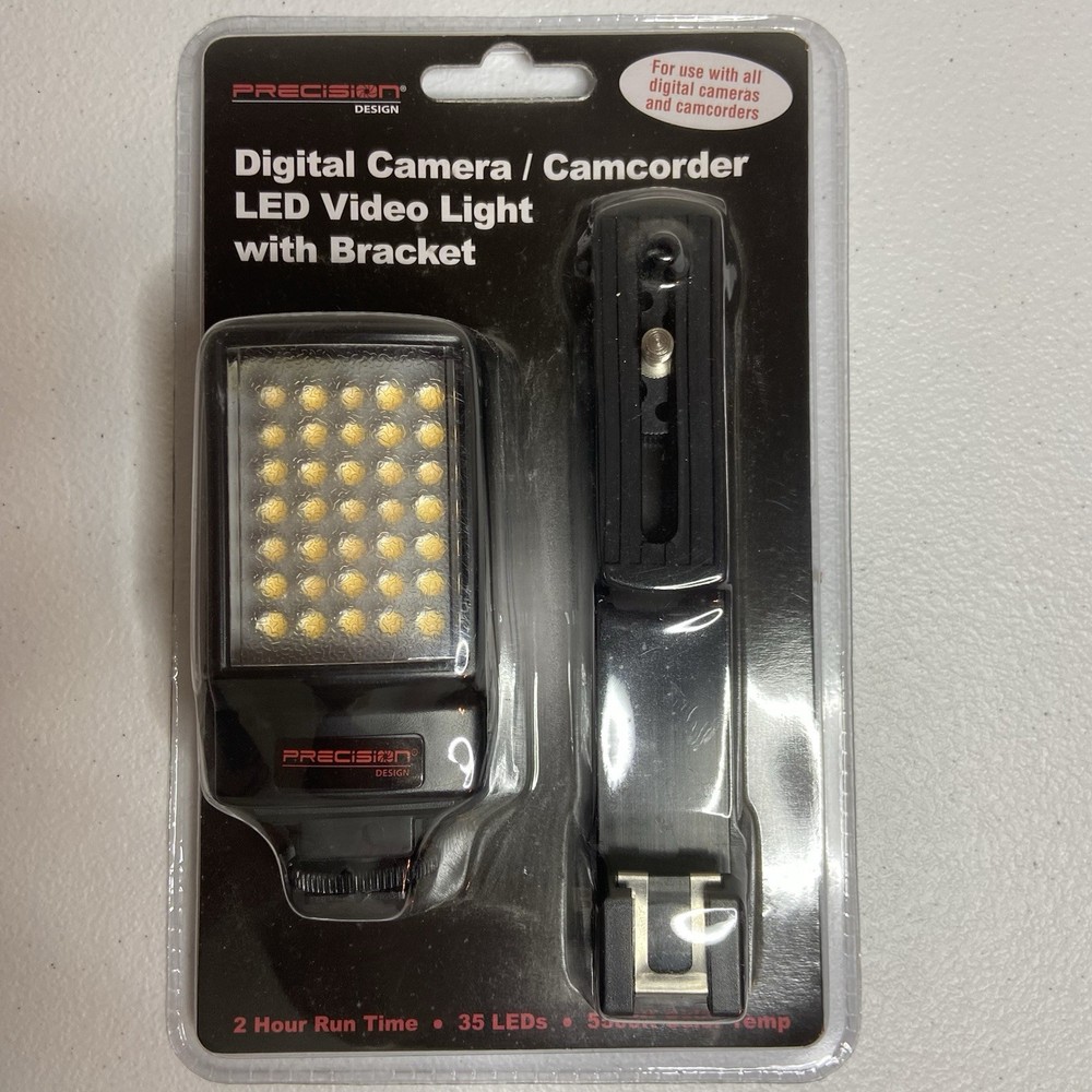 New Precision Design Digital Camera/Camcorder Led Video Light w/Bracket