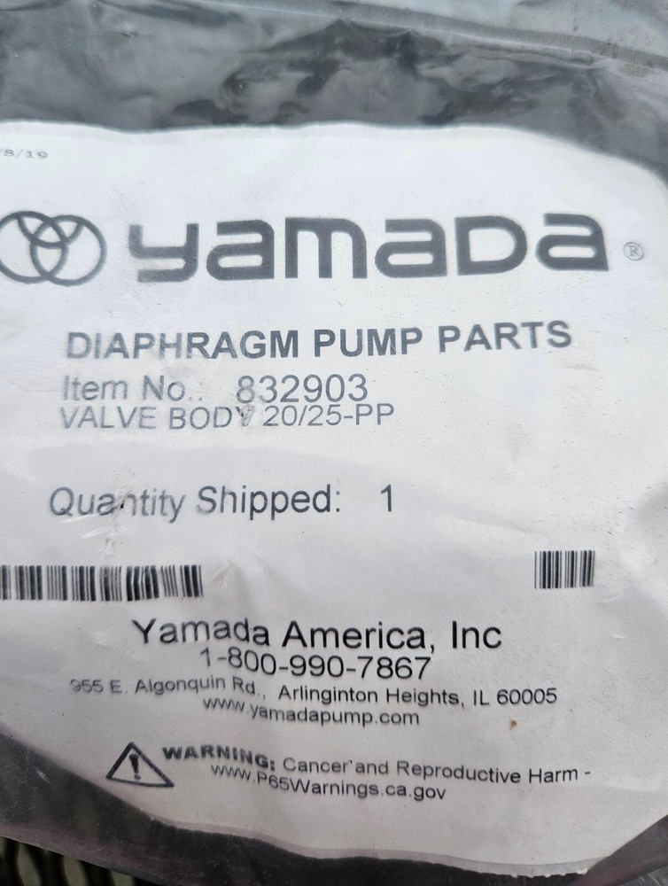 YAMADA 832903 VALVE BODY ASSEMBLY