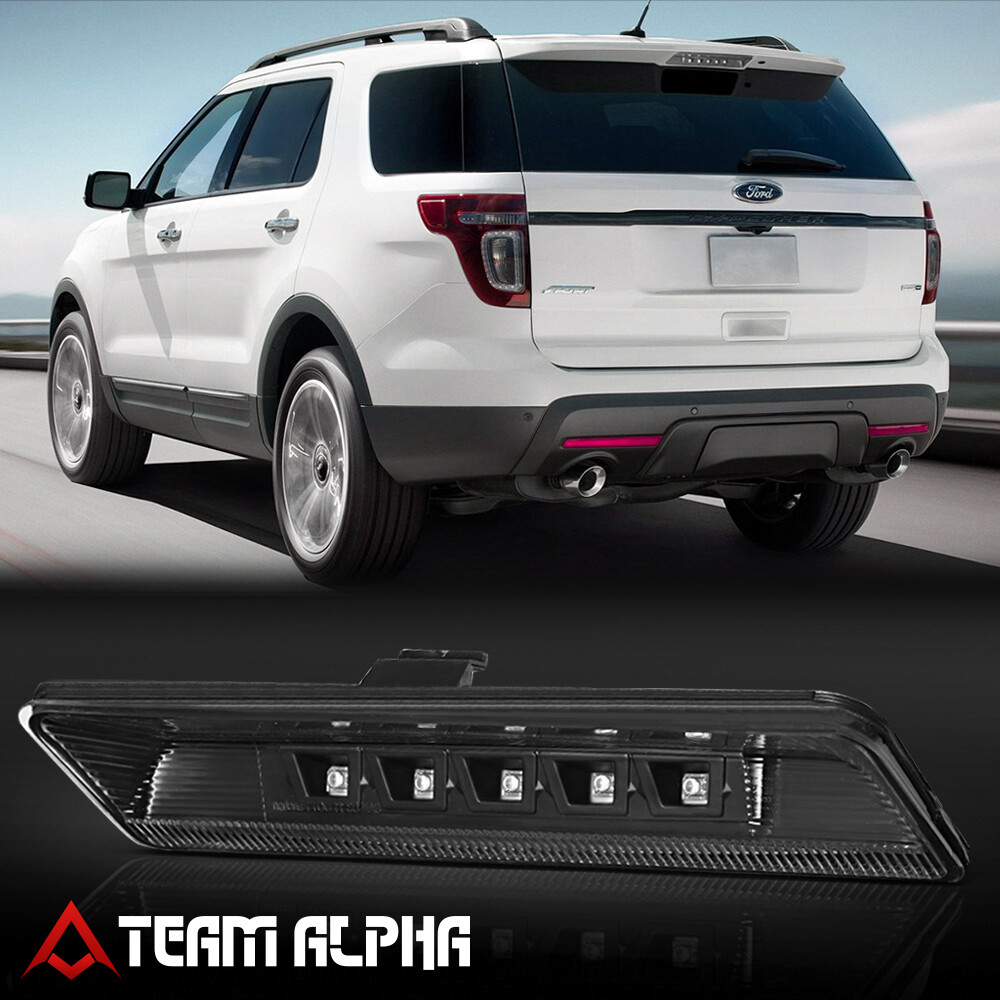 Fits 2011-2015 Ford Explorer [Black/Clear] LED Third 3rd Brake Light Tail Lamp