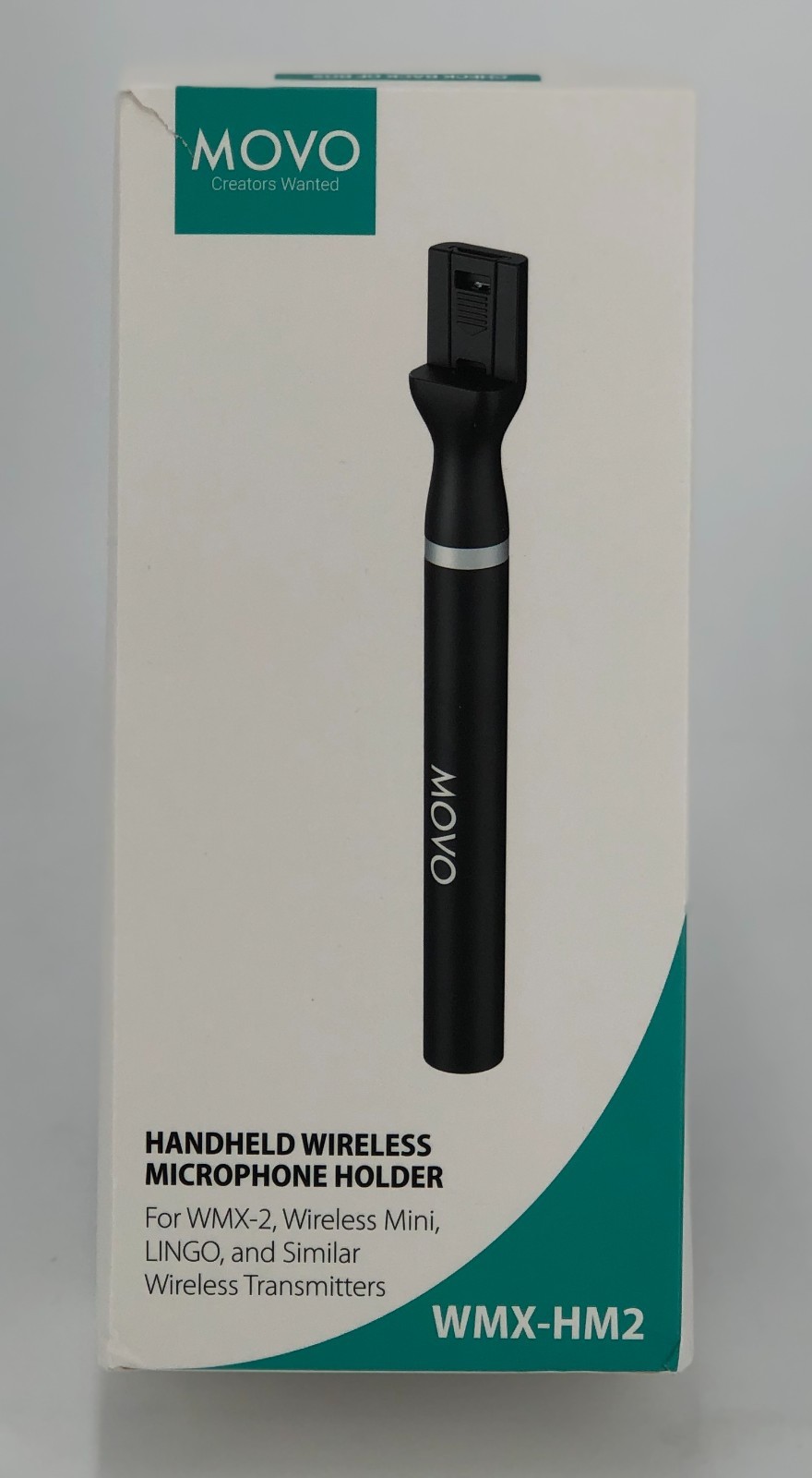 Movo WMX-HM2 Wireless Microphone Handle Handheld Interview Grip with Mic Holder