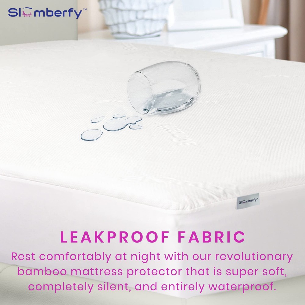 Waterproof Mattress Protector by | Hypoallergenic Bamboo Mattress Protector |...