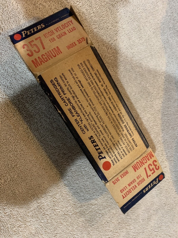 Vintage Peters Shell Box 357 Magnum Empty