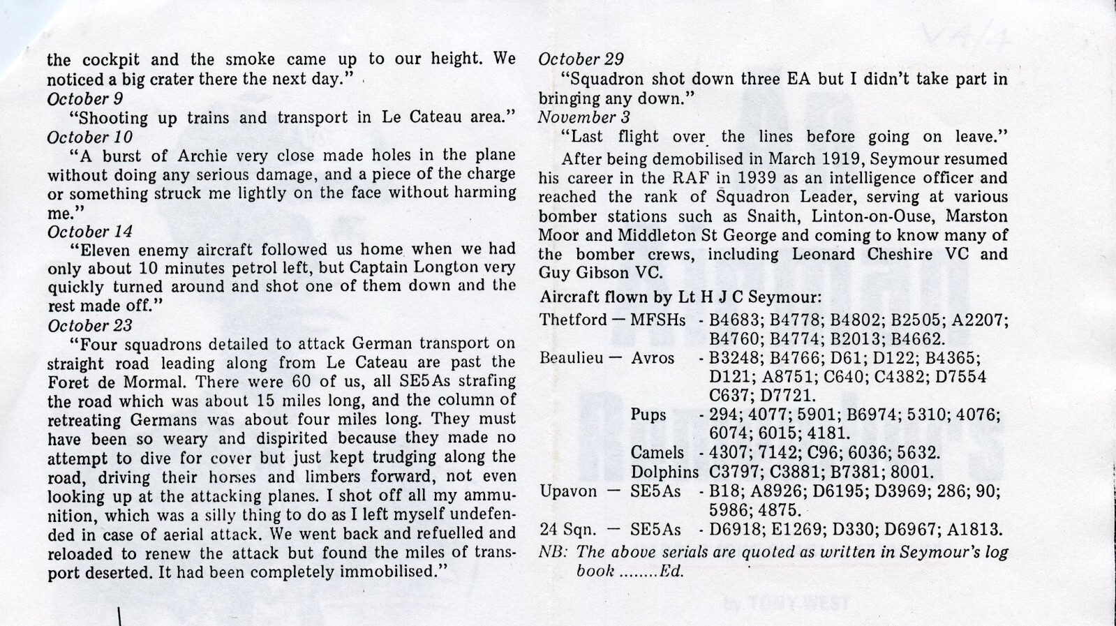 DVD Scans RFC Royal Flying Corps Pilots WW1 photo album Harold Seymour WWI