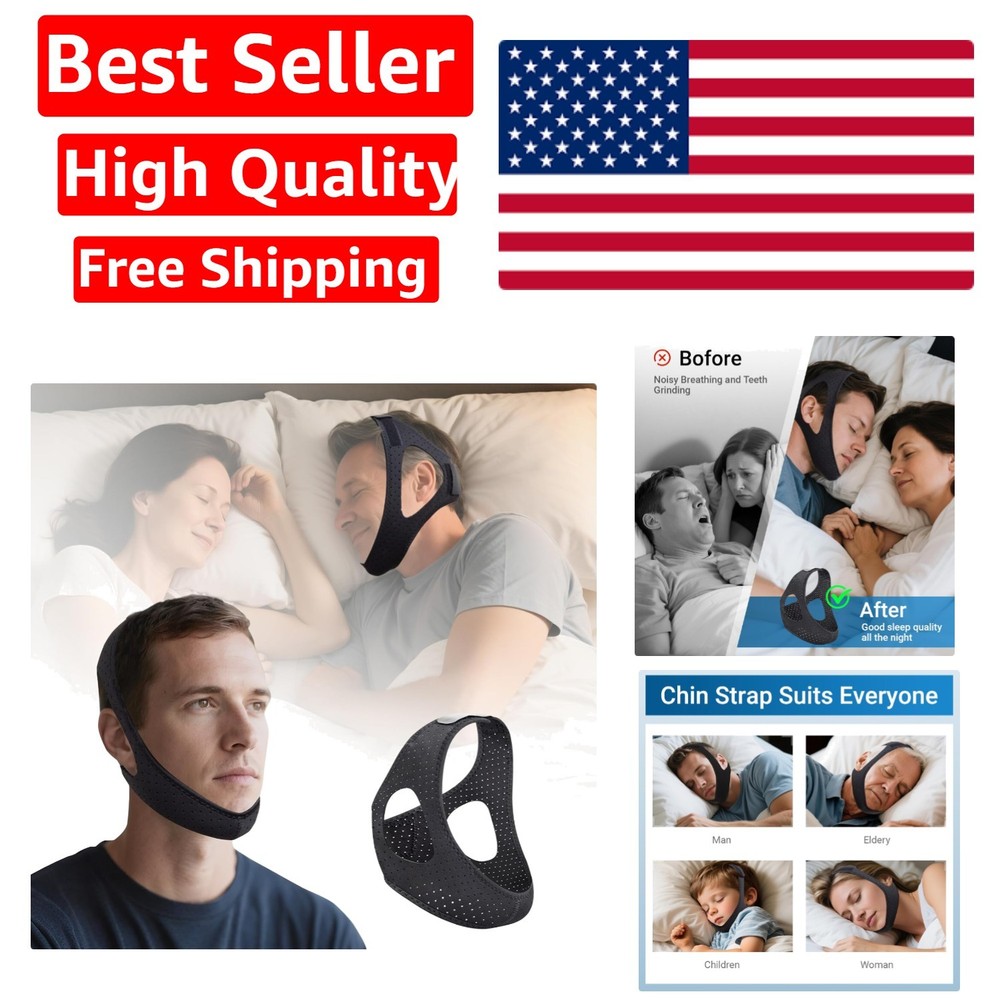 Chin Strap for Sleeping Comfortable Stop Snoring Solution, Snore Stopper Adju...