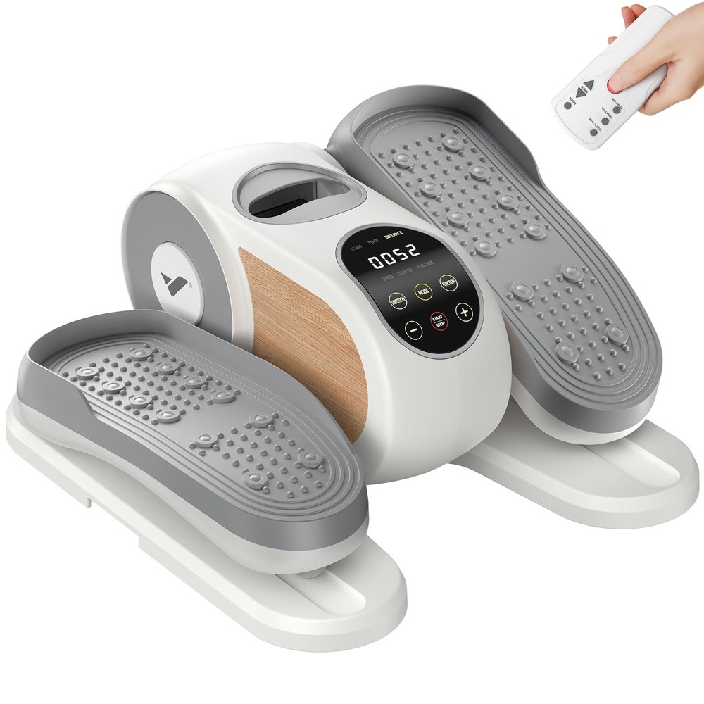 MERACH Under Desk Elliptical Machine, Leg Exerciser While Sitting for White