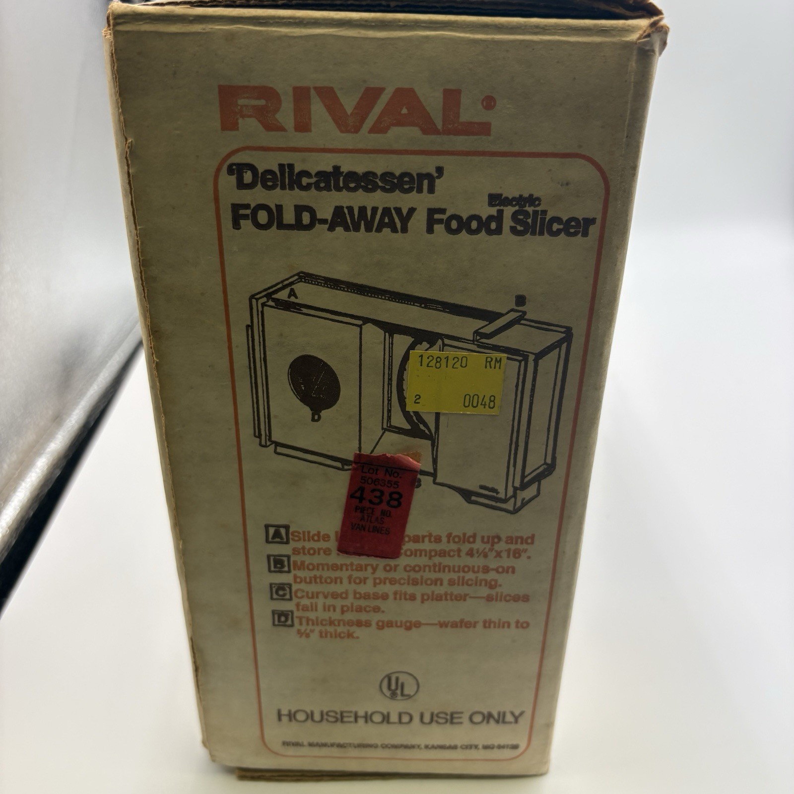 Rival 1044 Delicatessen Fold-Away Electric Food Slicer-Sliding Tray