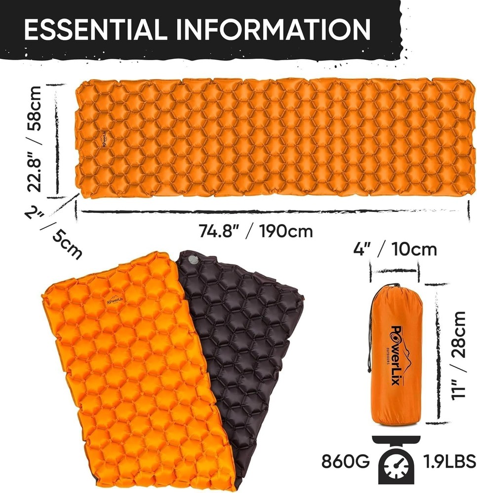 Ultralight Inflatable Camping Sleeping Pad Waterproof Compact for Backpacking