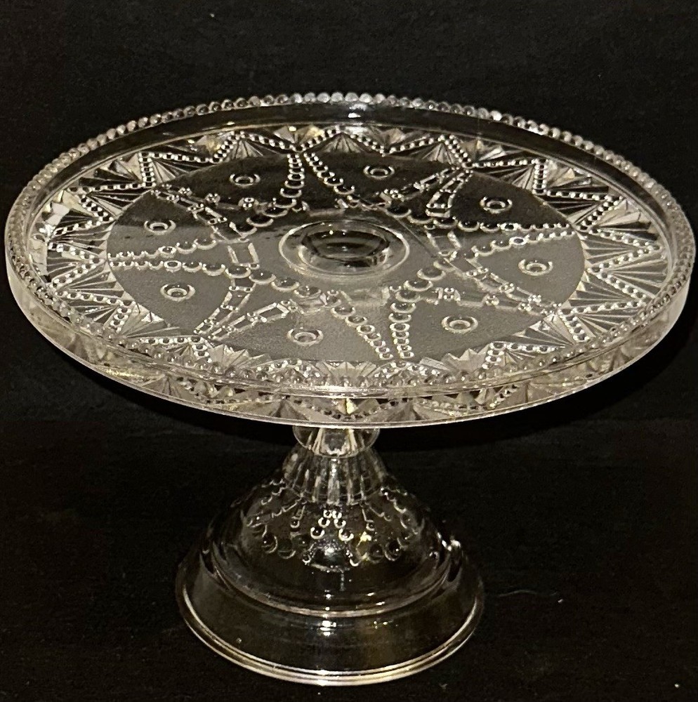 Greentown EAPG Cord Drapery Cake Stand