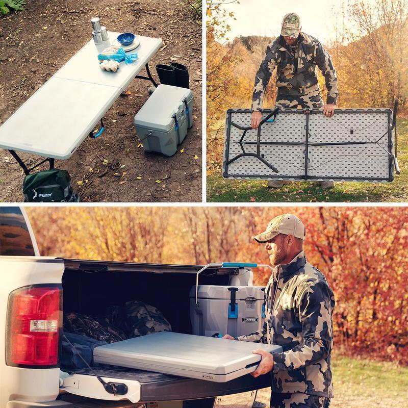 5ft Foldable Table Heavy Duty Lightweight Outdoor Camping Utility Table Gray