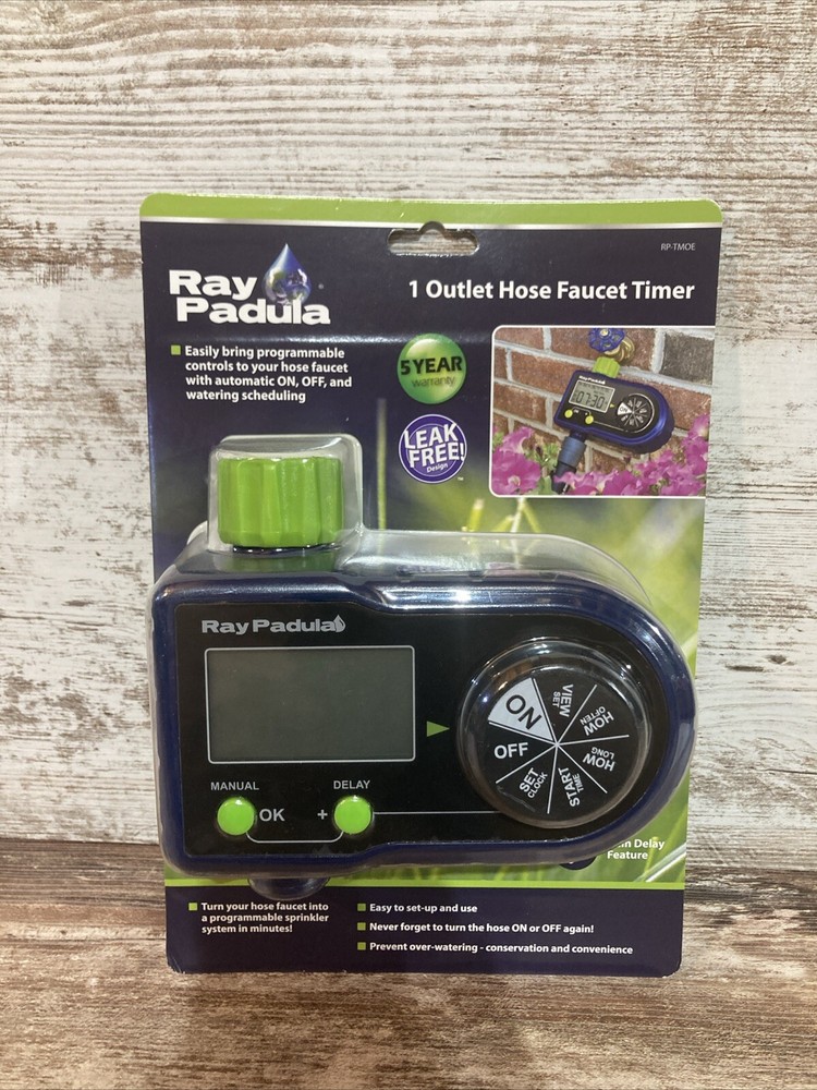 Ray Padula 1-Zone Programmable Electronic Sprinkler Timer for Yard Garden Hose