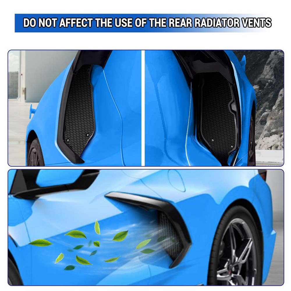 Side Intake Mesh Grille Insert Guard For Corvette C8 2020-2024 Filler Screen US