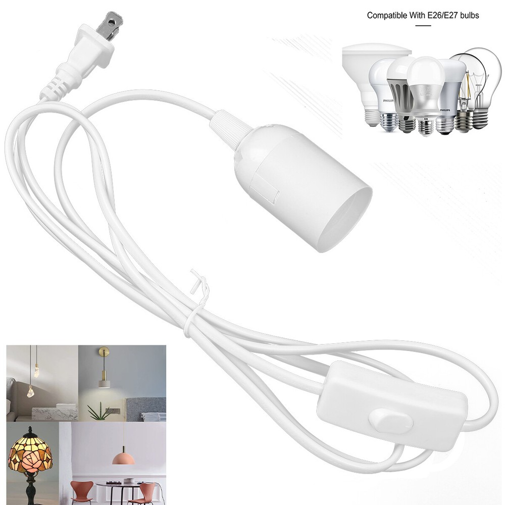 E26/E27 Light Socket On/Off Switch Cable 1.8M LHanging Lantern Extension Cord