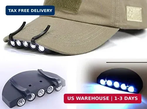 5 LED Clip-On Cap Light Bright Headlamp Hat Flashlight