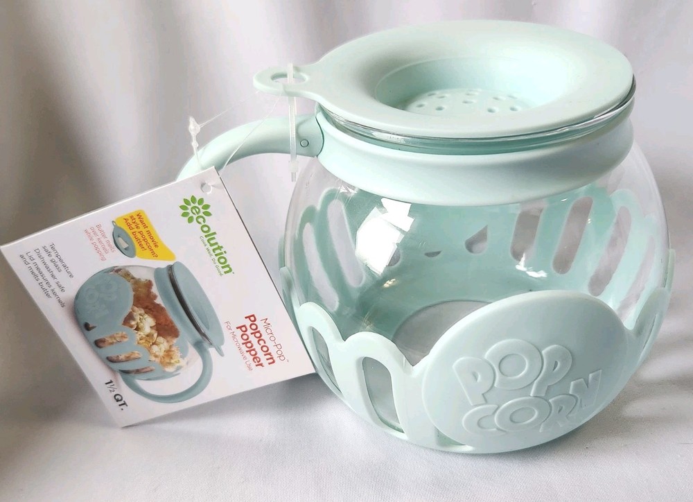 Ecolution Patented Micro-Pop Microwave Popcorn Popper wth Temperature Safe Glass