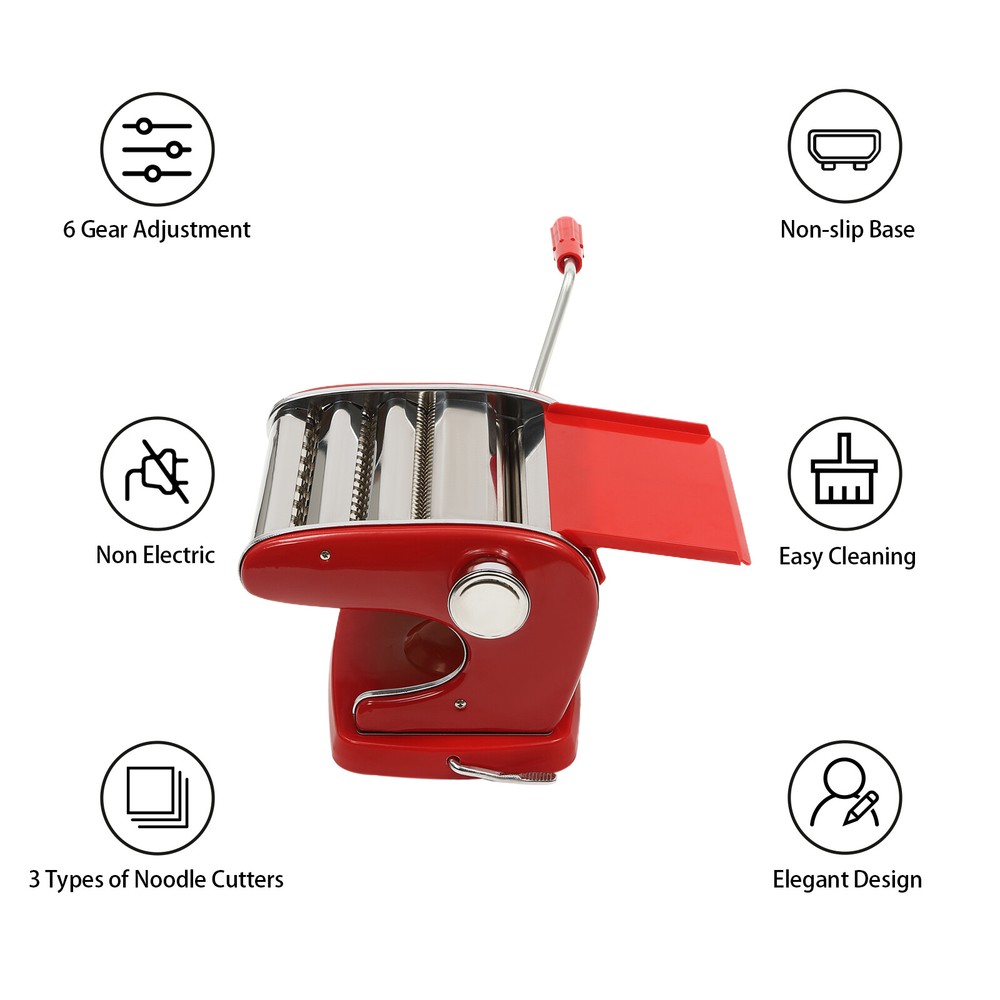 Pasta Maker Machine With 6 Adjustable Thickness Settings For Spaghetti Noodle