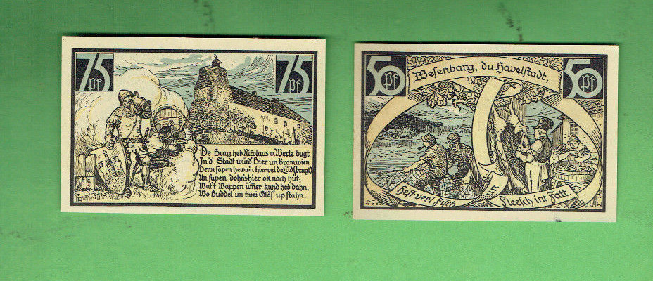 #D403.  19.  TWO(2)   GERMAN NOTGELD NOTES