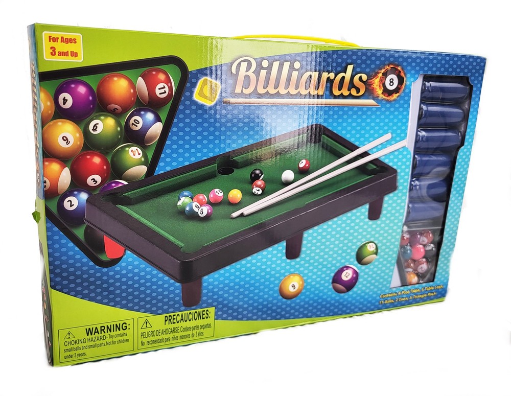 Mini Tabletop Pool Set VariationPortable Billiards Game with Stable Tripod