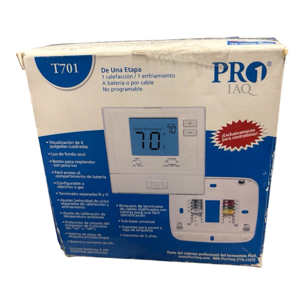 Pro1 T701 Thermostat White Non-Programmable Low Voltage New