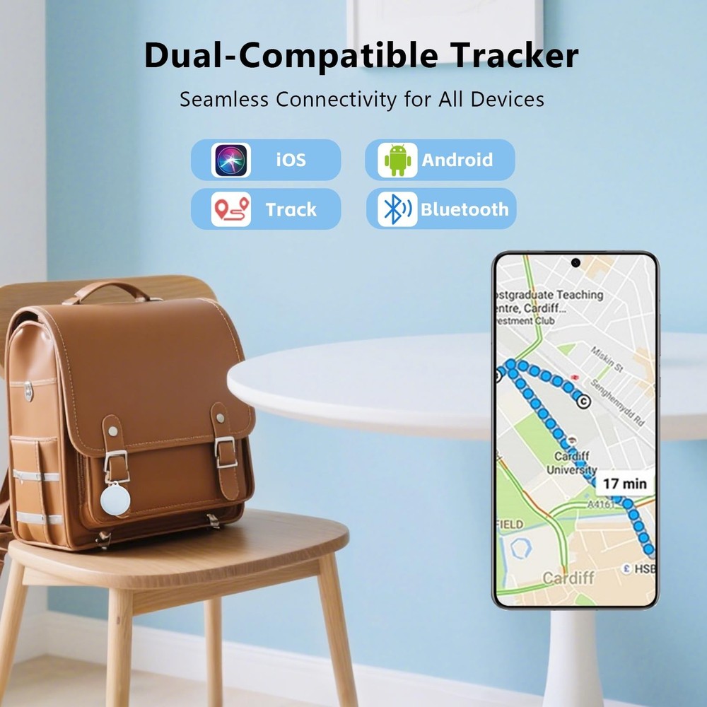 Air Tracker Tags with Location History, Smart Bluetooth Tracker Tag for Andro...