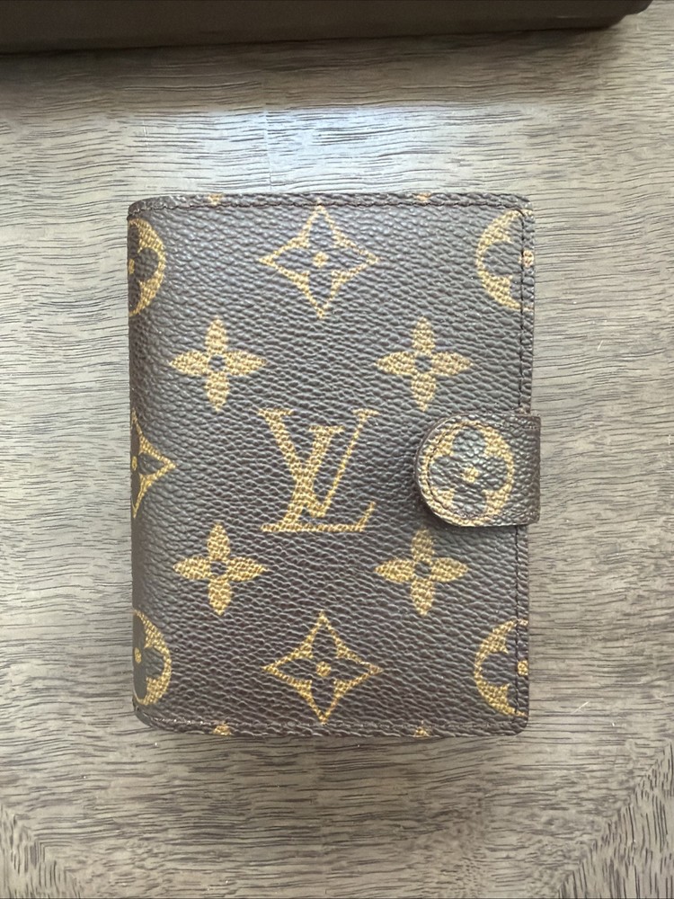 Authentic Louis Vuitton Monogram Agenda Notebook Monogram & LV Pen MINT