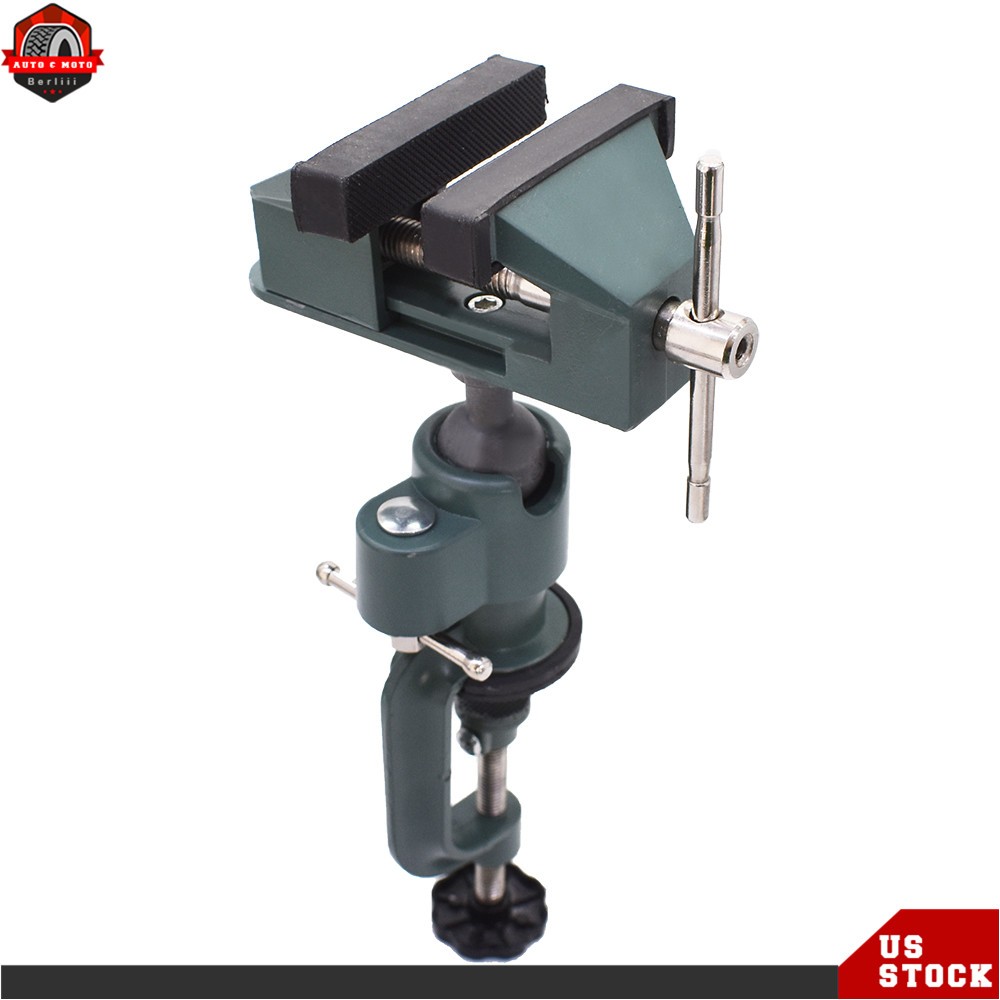 3Inch Universal Table Vise Aluminum Swivel 360° Rotating for Holding Small Parts