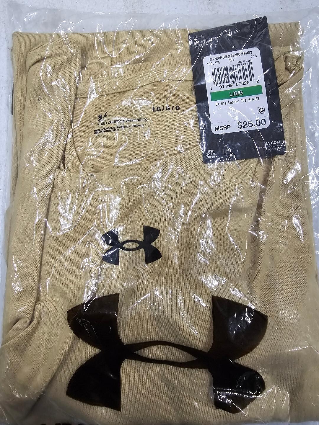 Under Armour Mens Locker Tee 2.0 Short Sleeves VEGAS GOLD 1305775 715 $25 LARGE