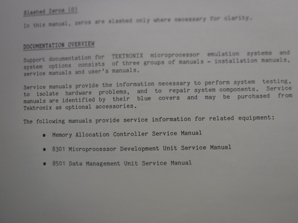 Tektronix 8500 Modular MDL Series 64K/128K Static Program Memory Manual