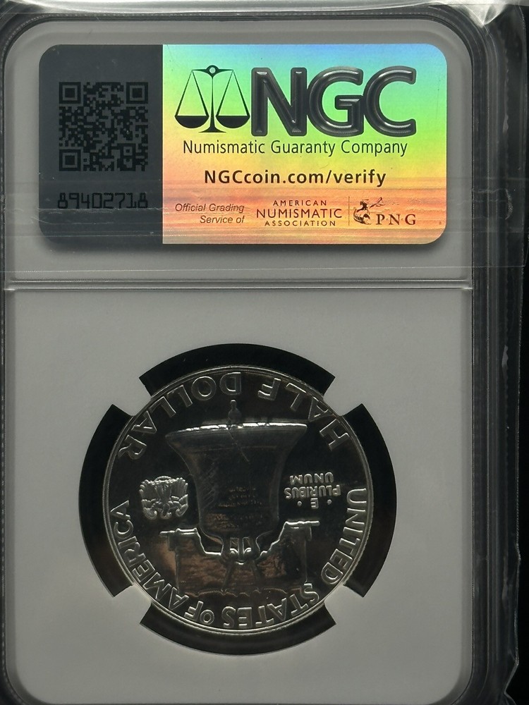 1957- SILVER FRANKLIN Half DOLLAR GEM PROOF Grade 69 By NGC,