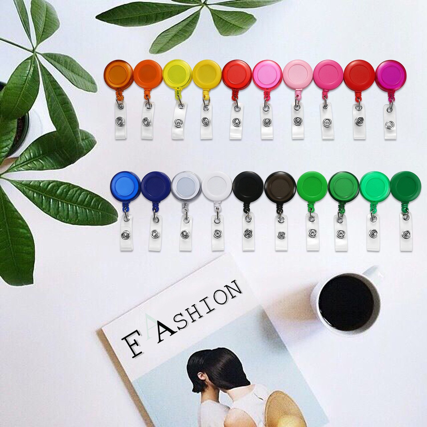 20pc Clip On Retractable Badge Holder ID Name Reel Card Holders For Nurse Doctor