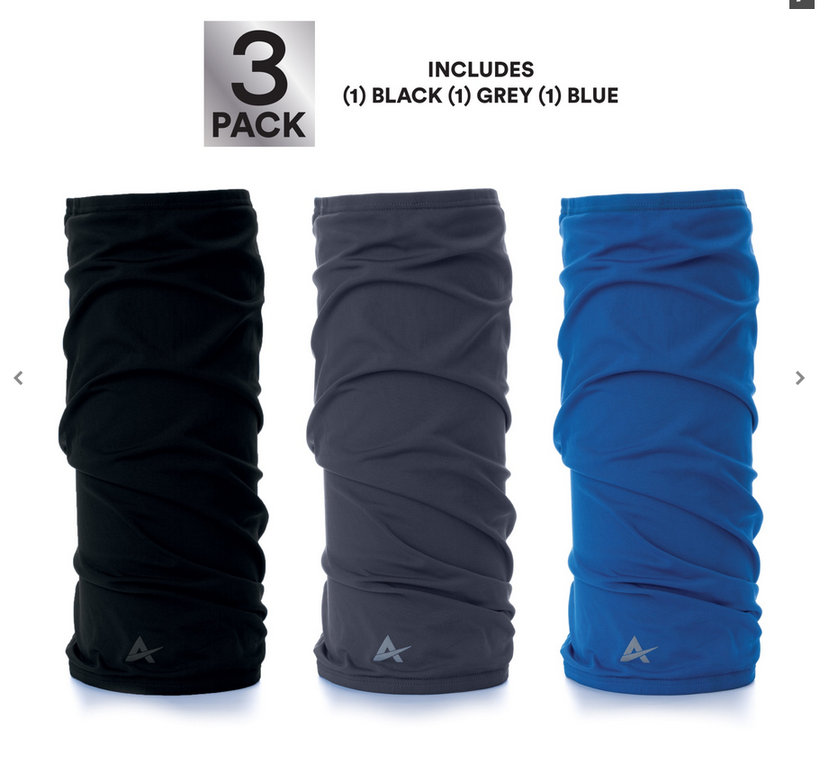 Arctic Cool Multifunctional Washable Reusable Cooling Face Gaiter 3-pack