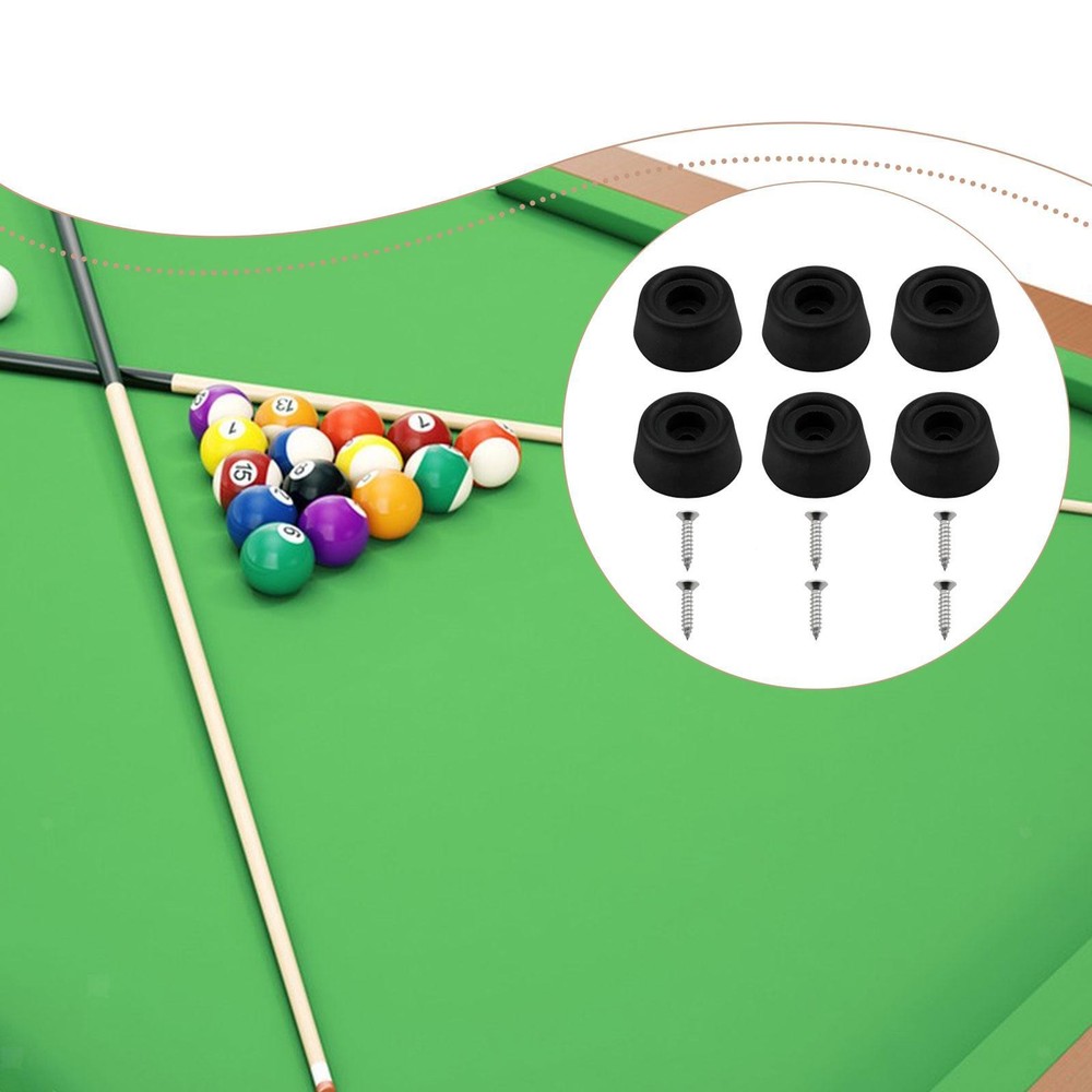 6 Pieces Billiard Cue Bottom Plug Multifunctional Protector with Screw Black