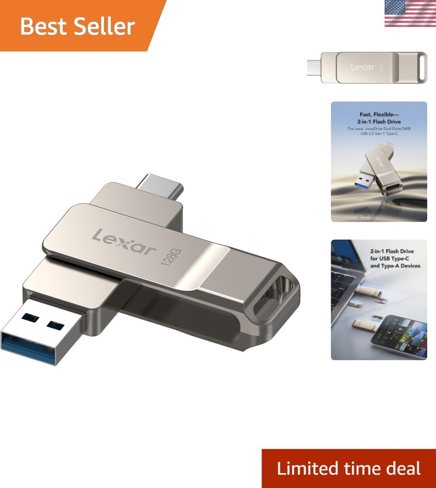 D40E 128GB Elegant USB Flash Drive - Dual Connectors & Secure AES Encryption
