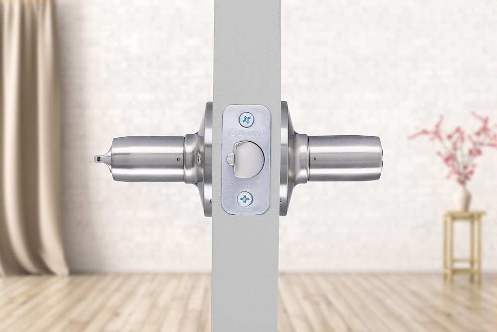 BRINKS – Transitional Keyed Entry Wave Door Lever, Satin Nickel - Designed