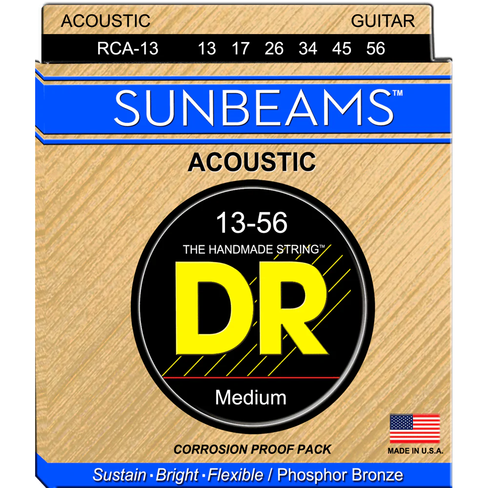 6 Sets! DR Strings RCA-13 Sunbeam Phosphor Bronze Medium Acoustic 13-56